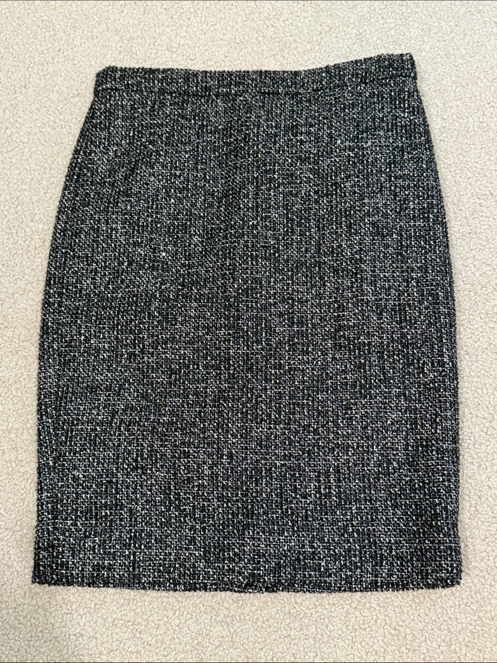 J. Crew Black Tweed Pencil Skirt